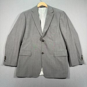 Vintage Hugo Boss Pasolini‎ Movie Wool Suit Jacket Pants Mens 42R Gray Stripes